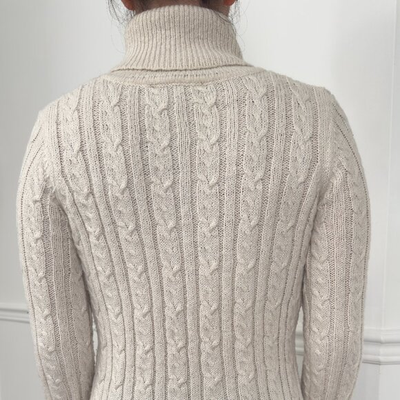 Twisted cable turtleneck sweater - Picture 2 of 4